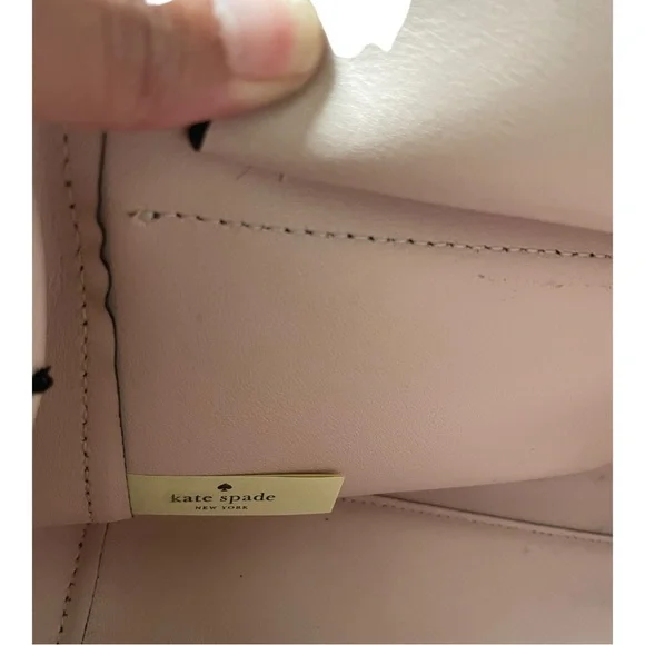 KATE SPADE Black and Light Pink Leather Crossbody Purse - Picture 8 of 13